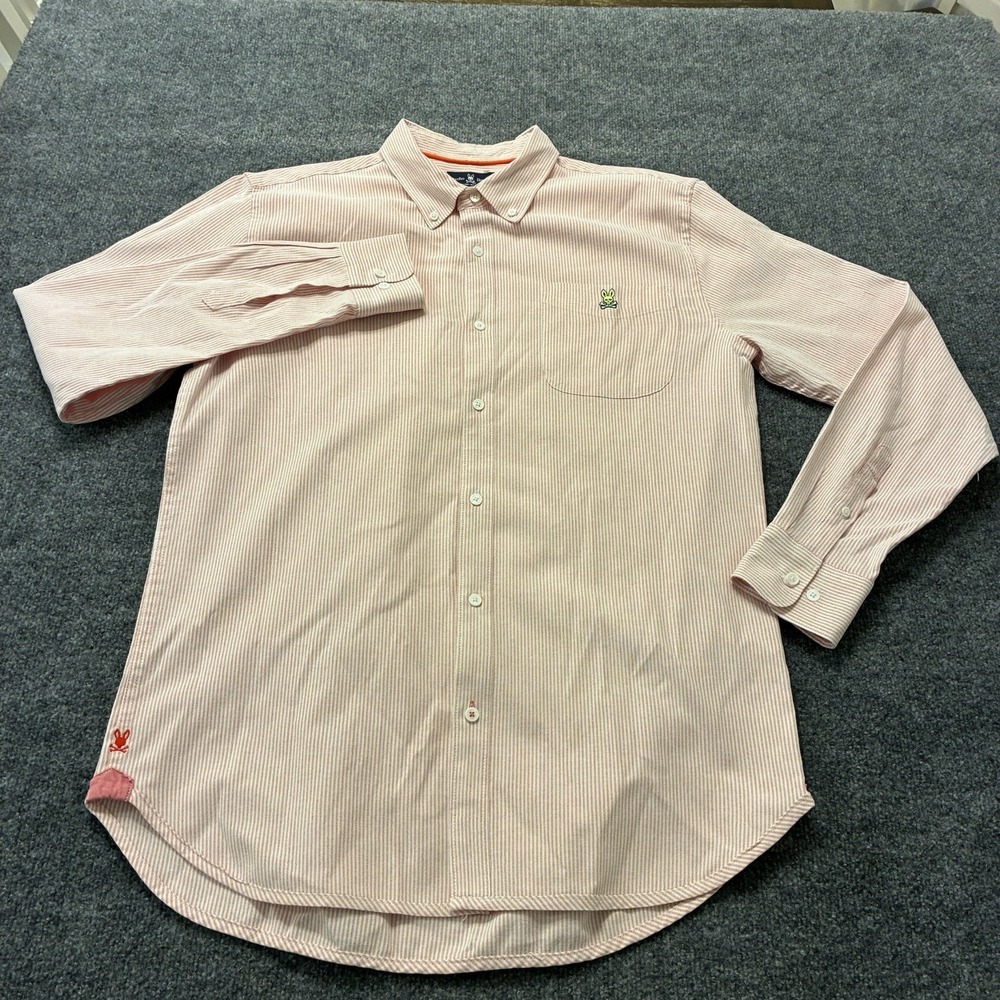 Psycho Bunny Vertical Striped Long Sleeve OCBD Button Shirt Mens XL Embroidered - Picture 2 of 8